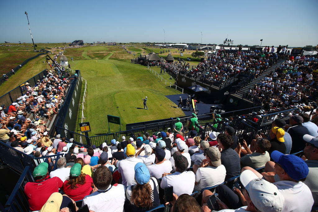 Collin Morikawa tees off in the final round of The 149th Open